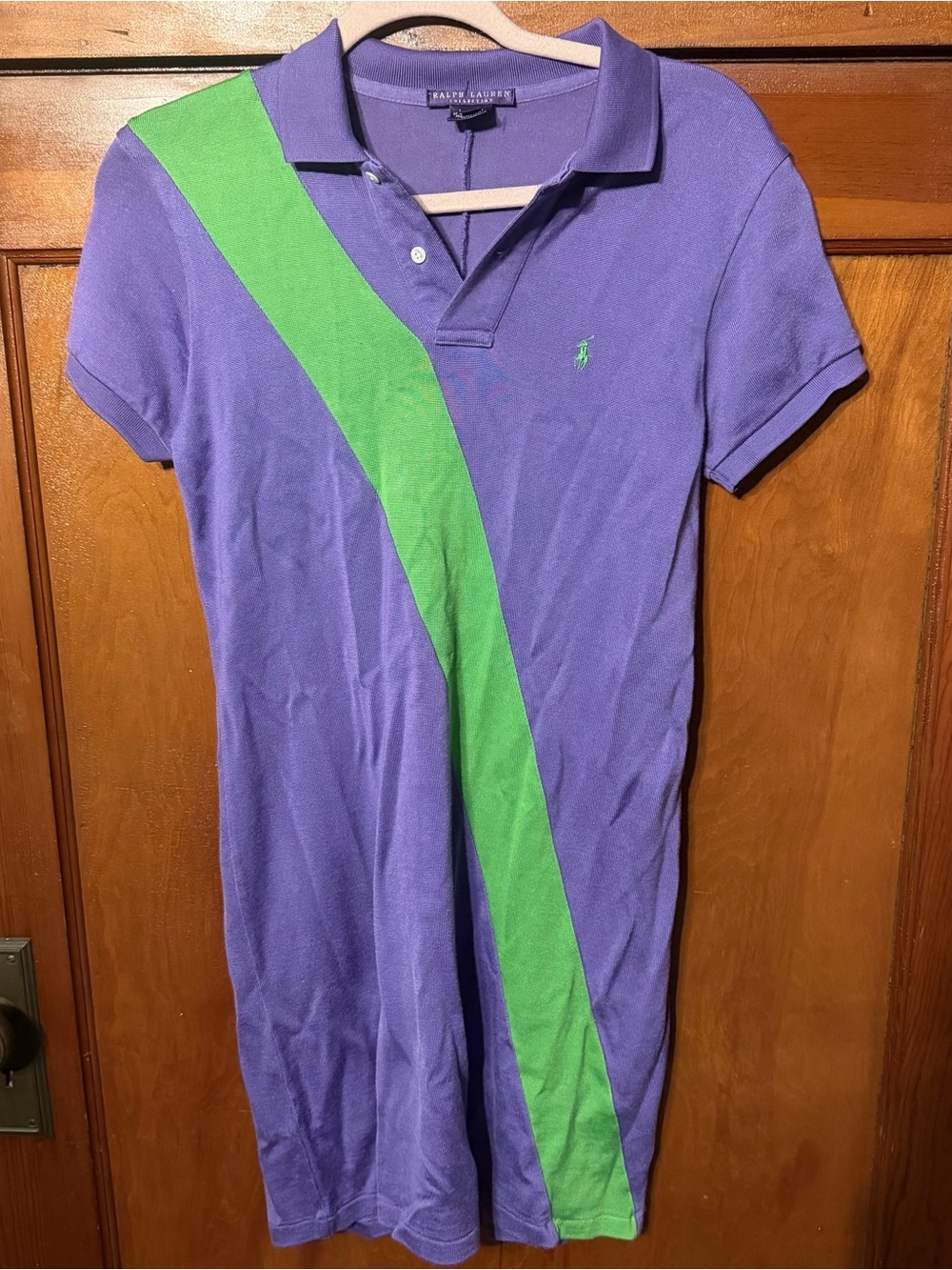 Ralph Lauren collection purple label stripe purple green polo dress